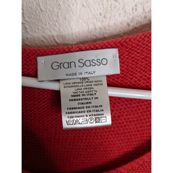 Gran Sasso Sweater 100% Virgin Wool‎ Salmon Knit V-Neck Size 48 Made in Italy - Picture 2 of 5